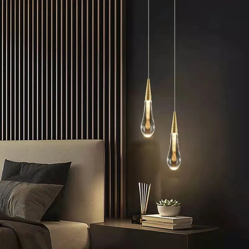 Ambient Glow Gold Crystal Pendant Light