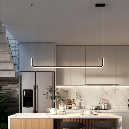 Black Gold Two Tone Finish Modern Linear Pendant Light