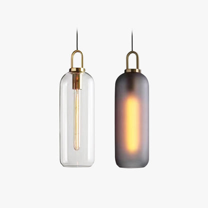 Rust Resistant Metal Frame Glass Cylinder Pendant Light