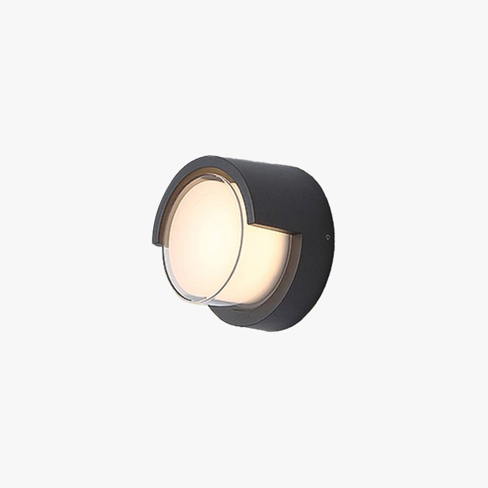 Modern Outdoor Round Or Rectangular Black Metal Wall Light Ray