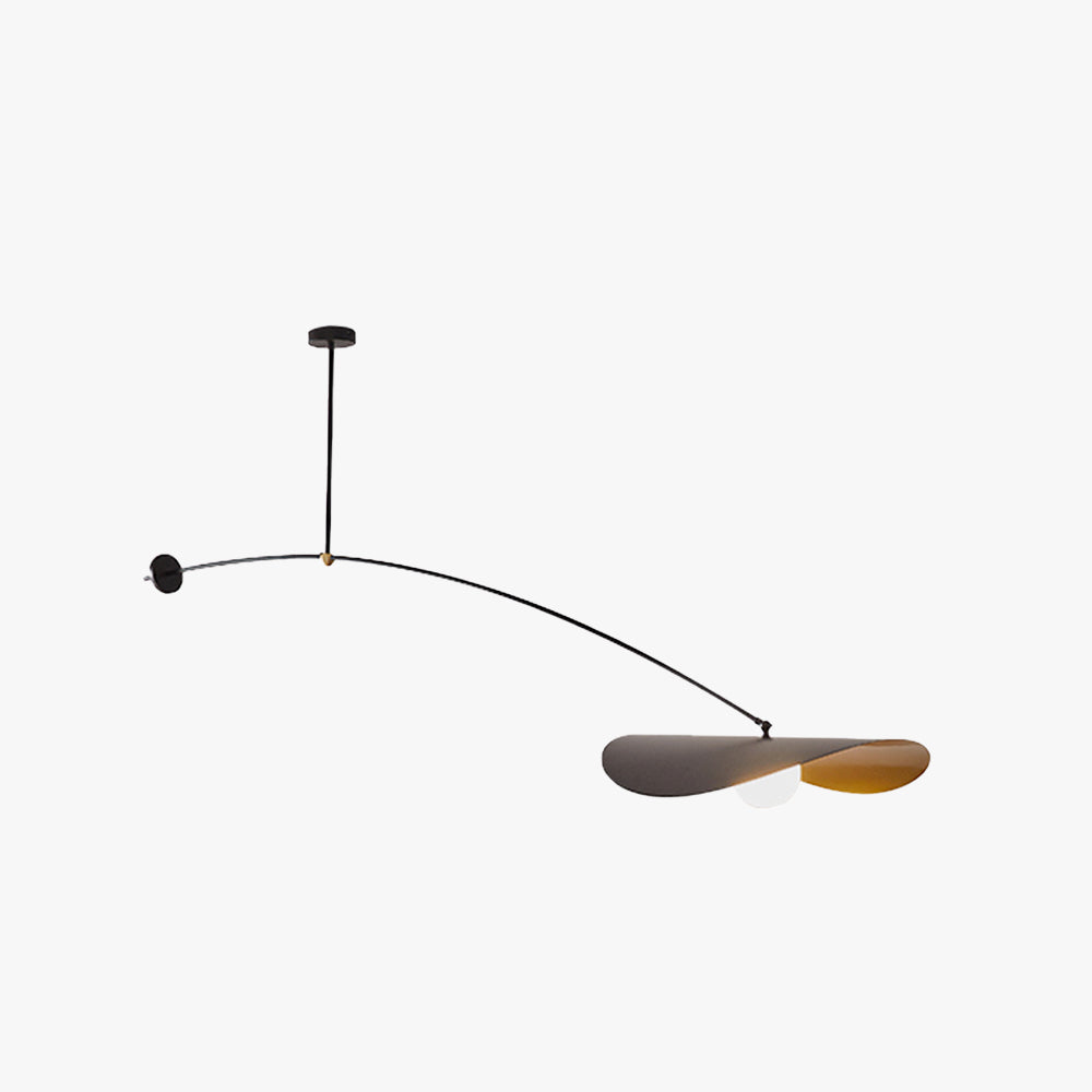 Black and Gold Minimalist Lotus Metal Pendant Light Arisha
