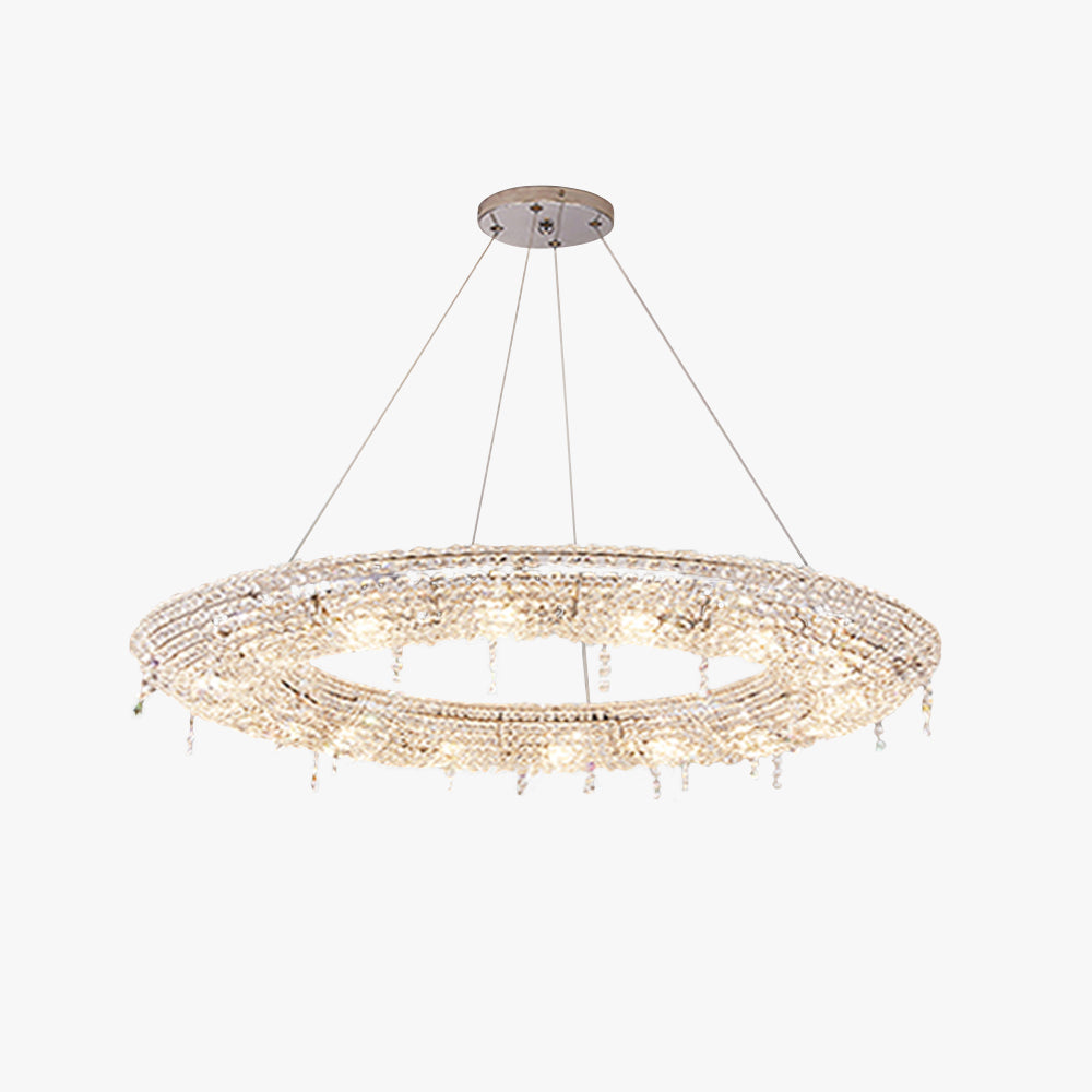 Pendant Light for Living Room Ambience Round Crystal Ring