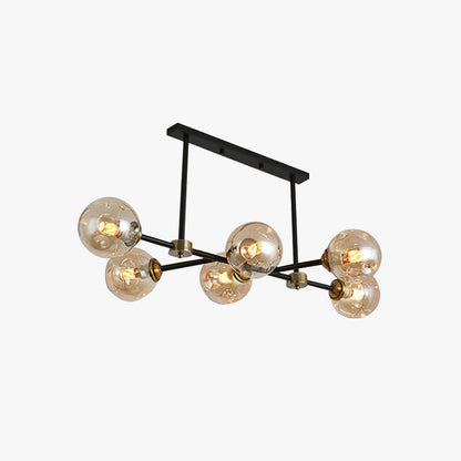 LED Amber Glass Bubble Pendant Light for Ambient Glow