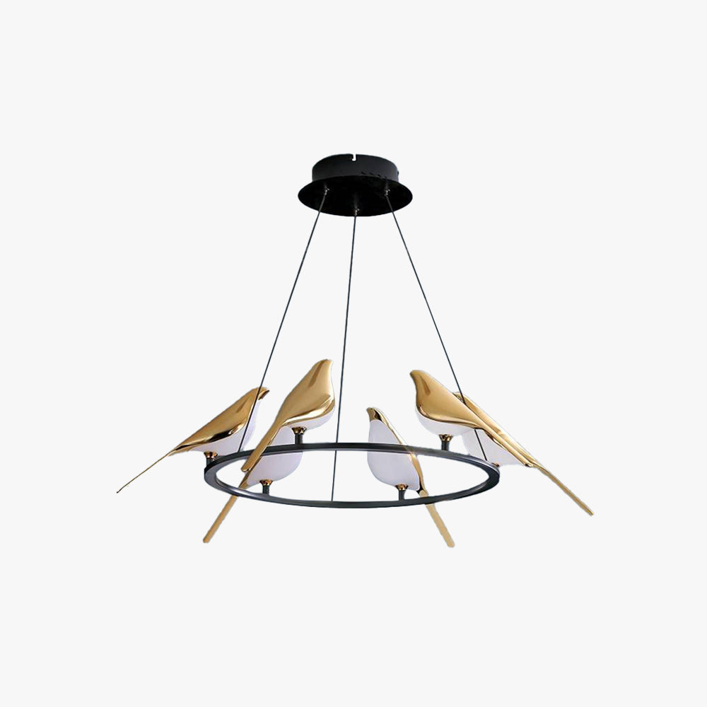 Gold And Black Bird Style Pendant Light For Warm Ambience