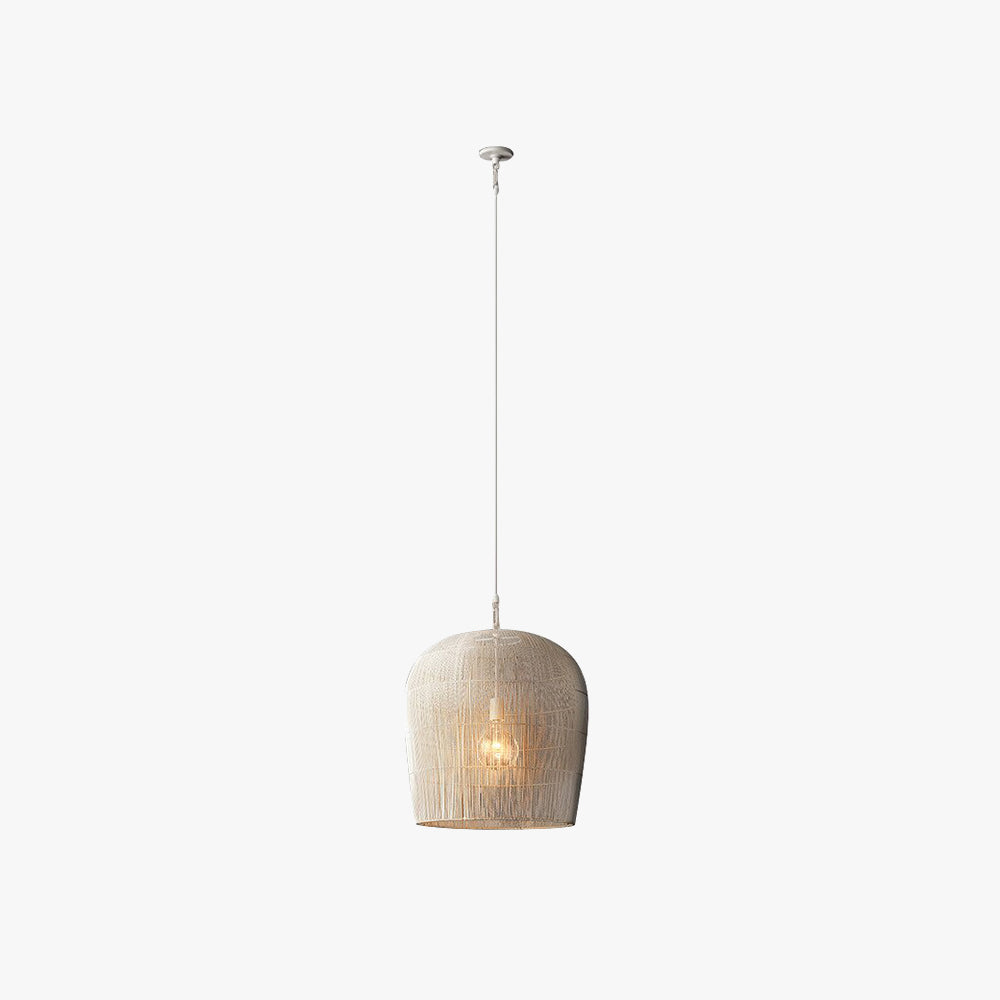 Warm Glow Rattan Bird Cage Pendant Light