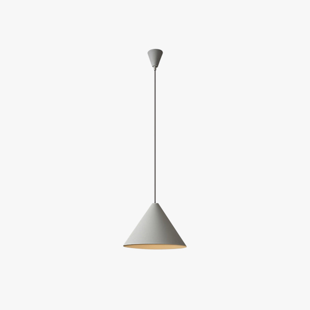 Minimalist Grey Cone Pendant Light With Ambient LED Glow