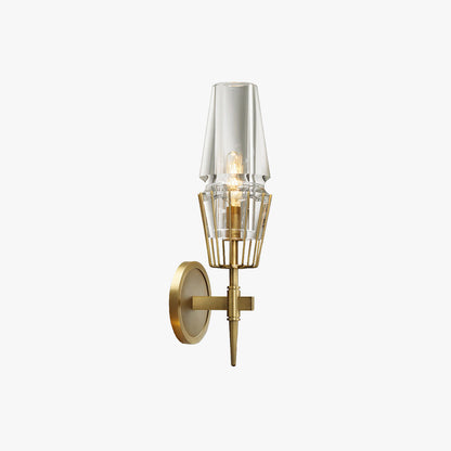 Gold Finish Vintage Glass Wall Lantern Light