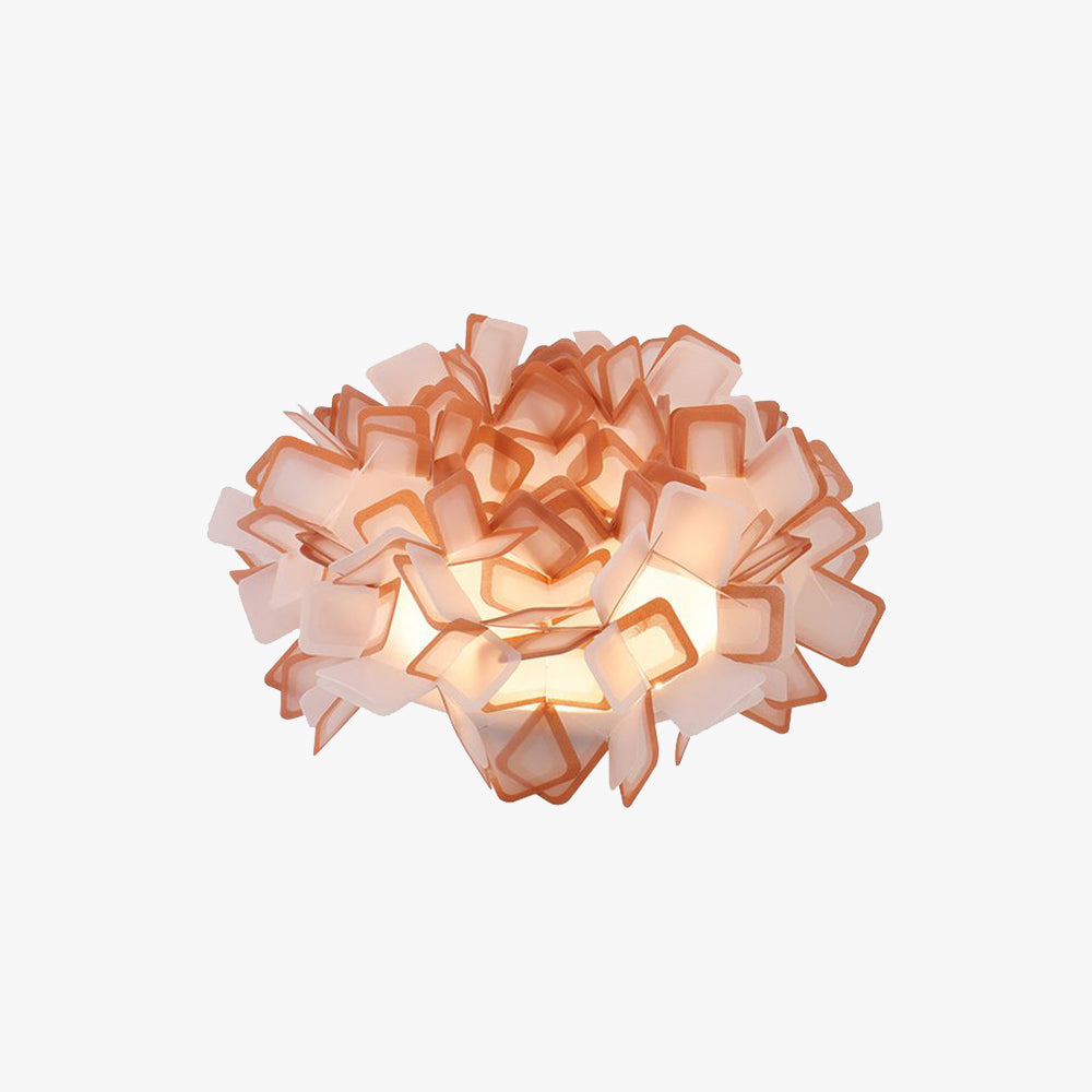 Seven Colour Options Flush Mount Ceiling Light With Floral Art Deco