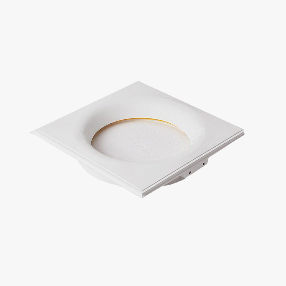 White Metal And Gypsum Moonlit Wall Light
