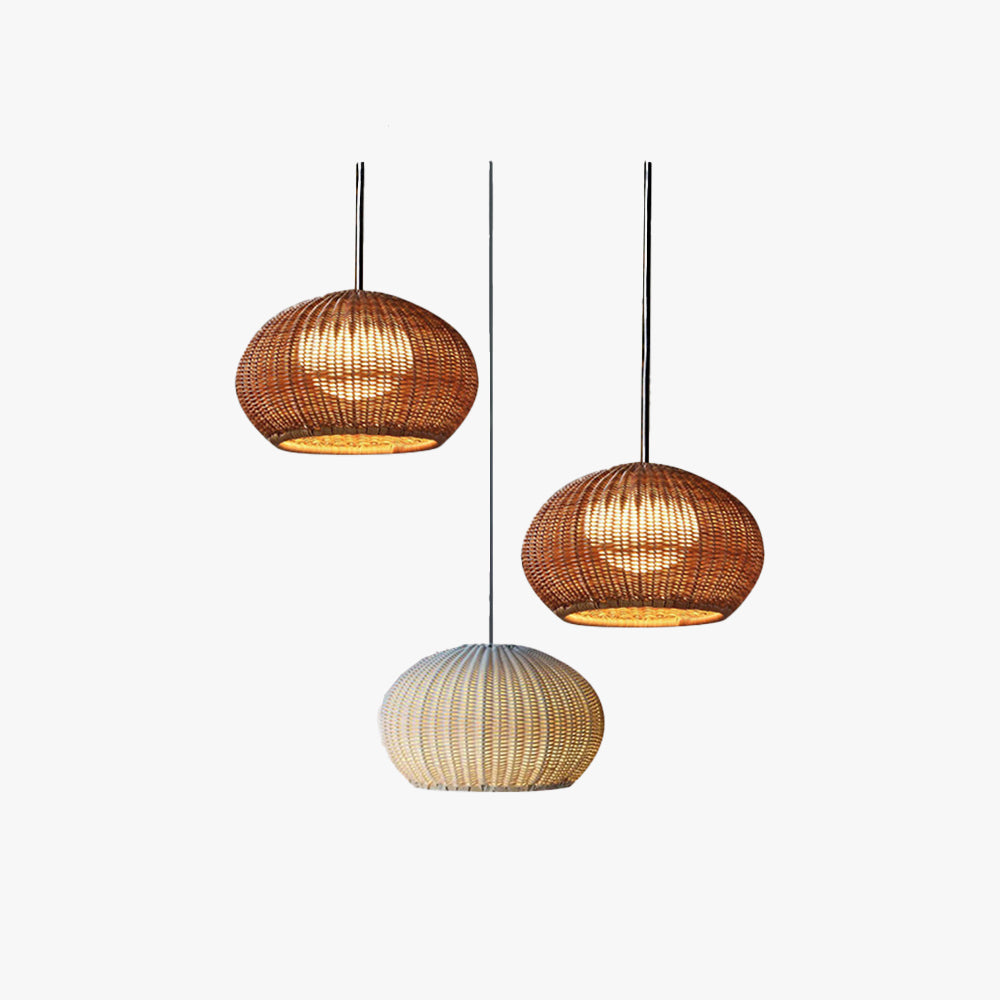 Durable Frame Bamboo And Metal Pendant Light