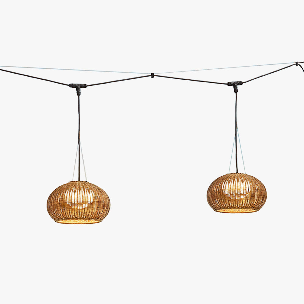 Durable Acrylic Core Handcrafted Bamboo Pendant Light