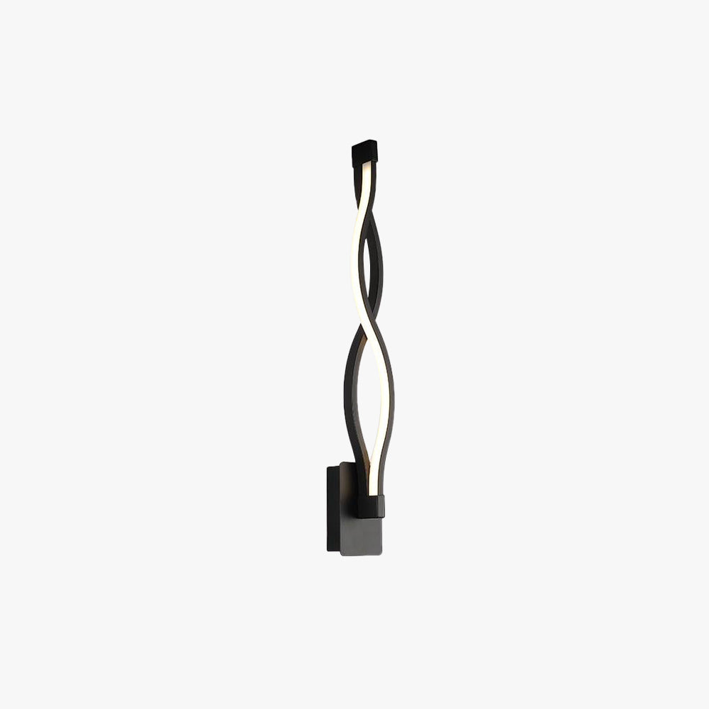 Modern Minimalist Indoor Black and White Arisha Wave Wall Lamp