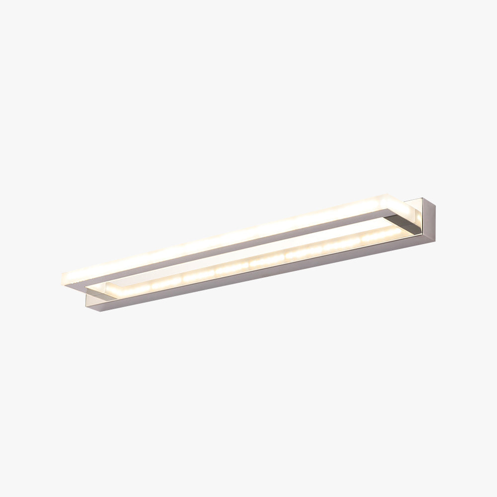 Silver White Finish Wall Mounted Rectangular Vanity Mirror
