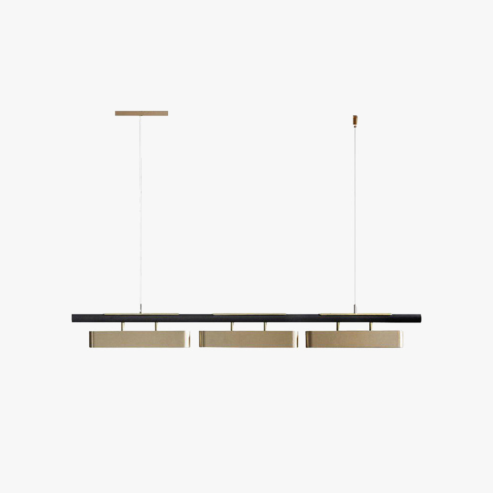 Black Brass Minimalist Rectangular Pendant Light