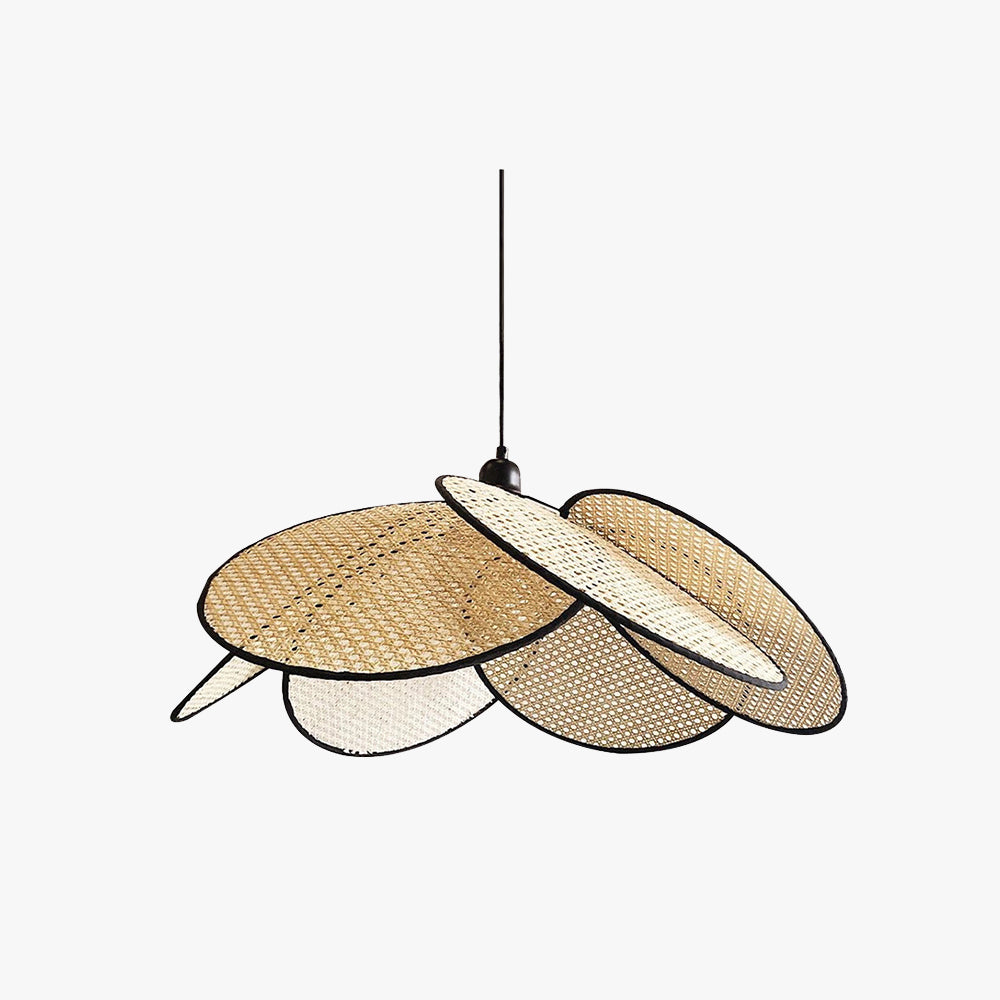 Natural Durable Pendant Light With Rattan Willow Weave