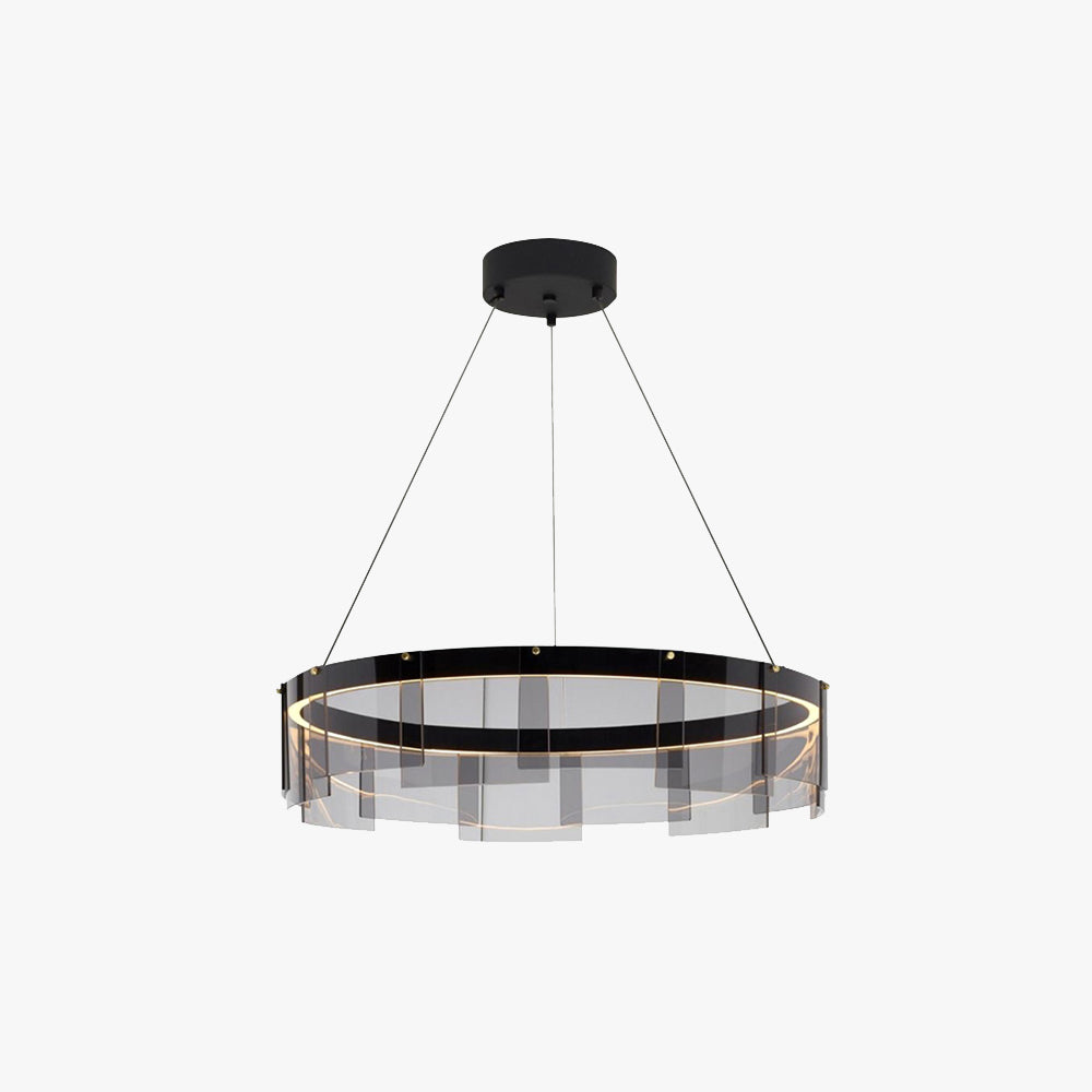 Metal Pendant Light Ring Black For Living Rooms Ambient