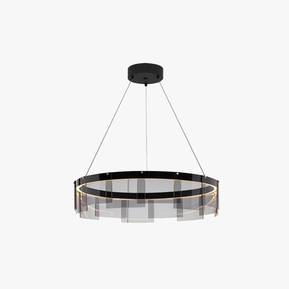 Metal Pendant Light Ring Black For Living Rooms Ambient