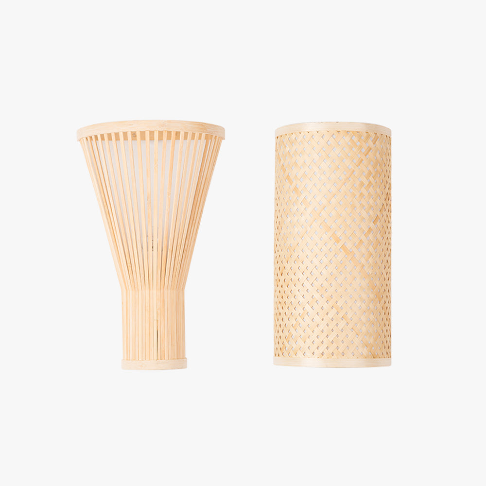 Wall Mounted Rattan Led Bedside Lamp For Bedroom