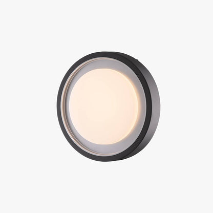 Outdoor Wall Light LED Circular Disc Metal Black