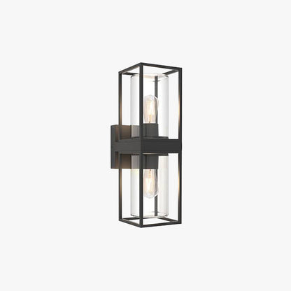 Outdoor Wall Light Rectangular Modern Black Metal