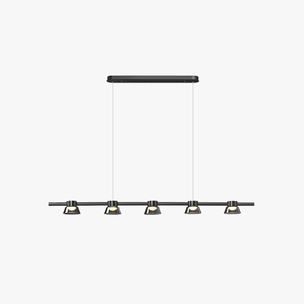 Modern Black Linear Metal Pendant Light For Ambient Lighting
