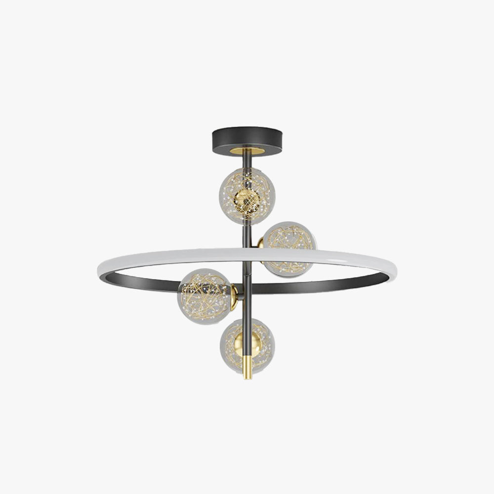 Two Styles Gold And Black Aurora Luxe Semi Flush Ceiling Light