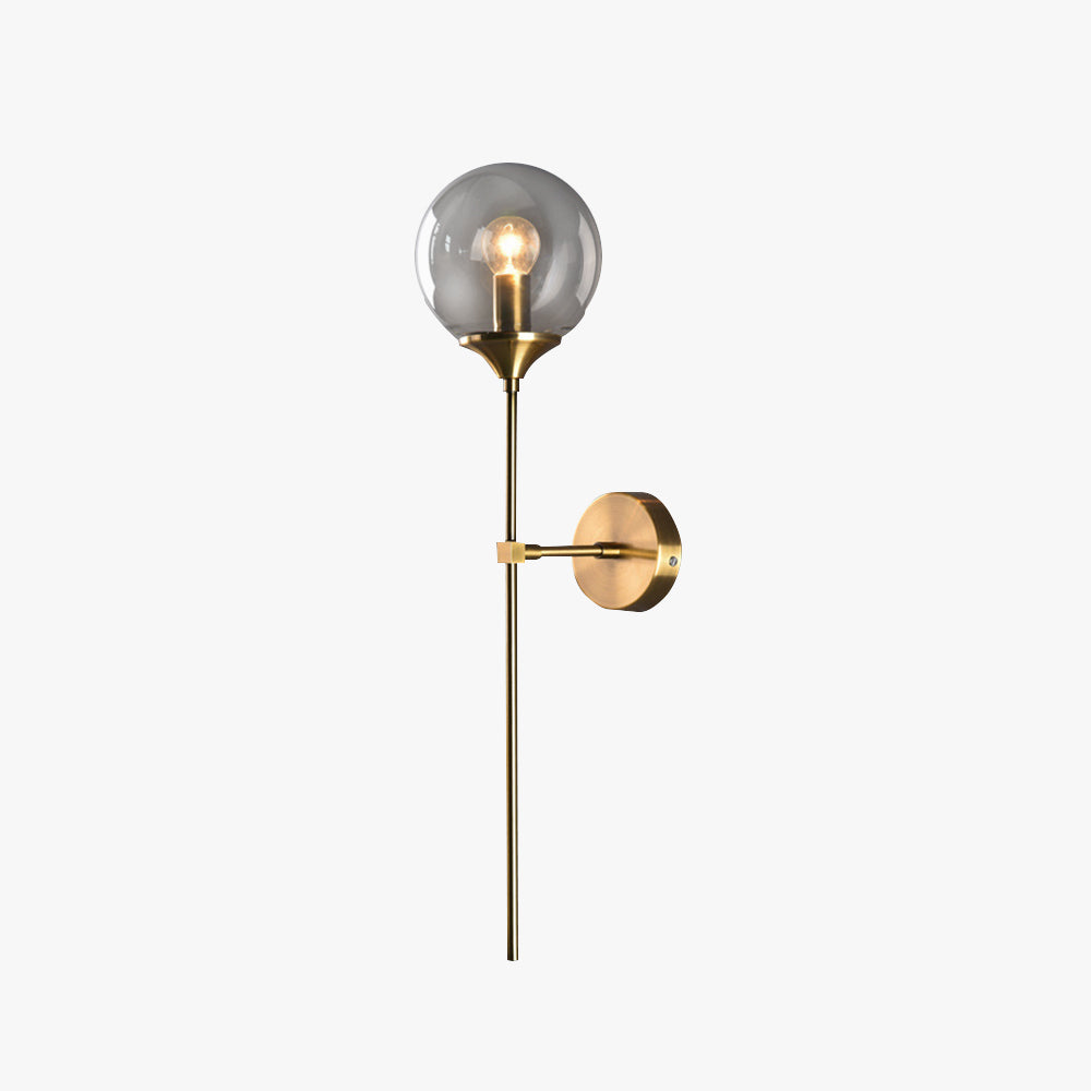 Amber Clear White Metal And Glass Modern Globe Wall Light