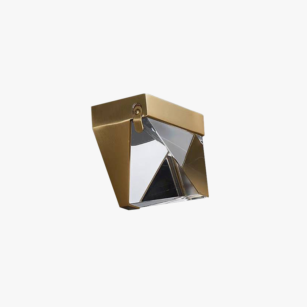 Gold and Black Metal Outdoor Crystal Diamond Wall Light