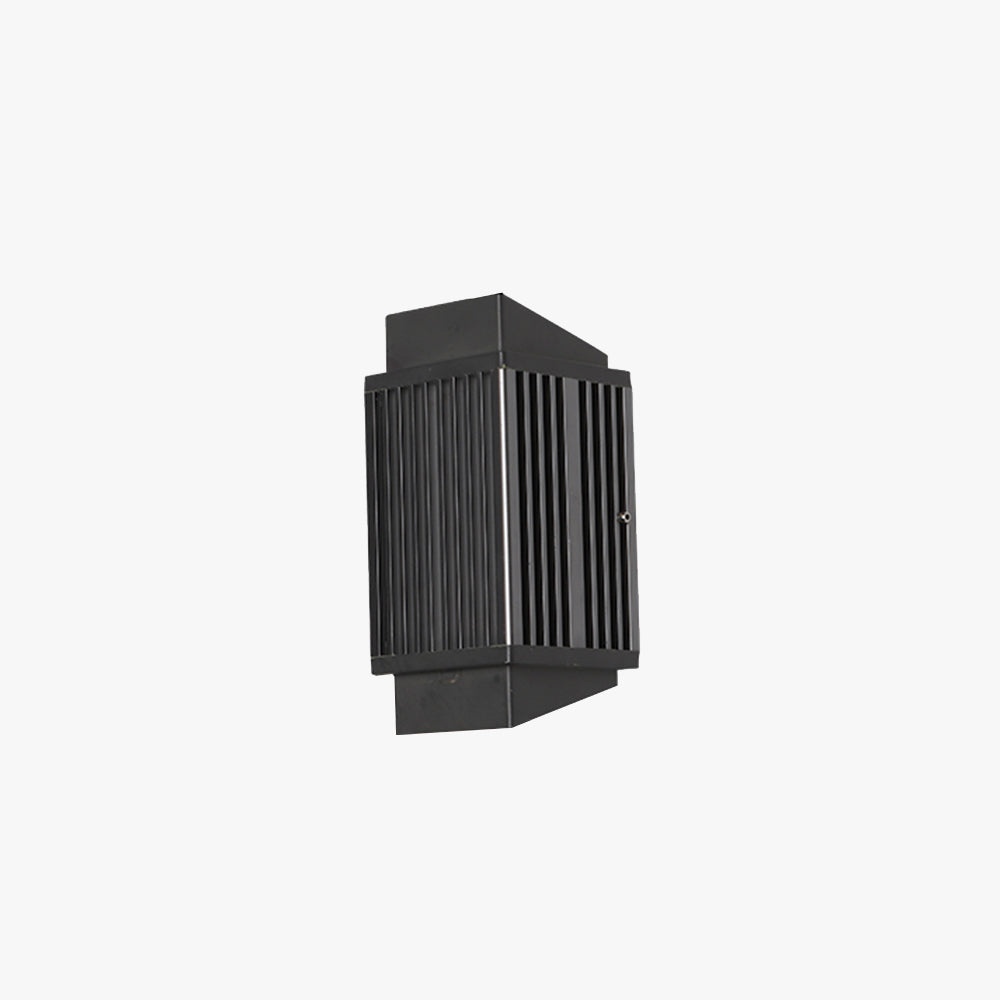 LED Round Rectangular Metal Modern Outdoor Wall Light Black