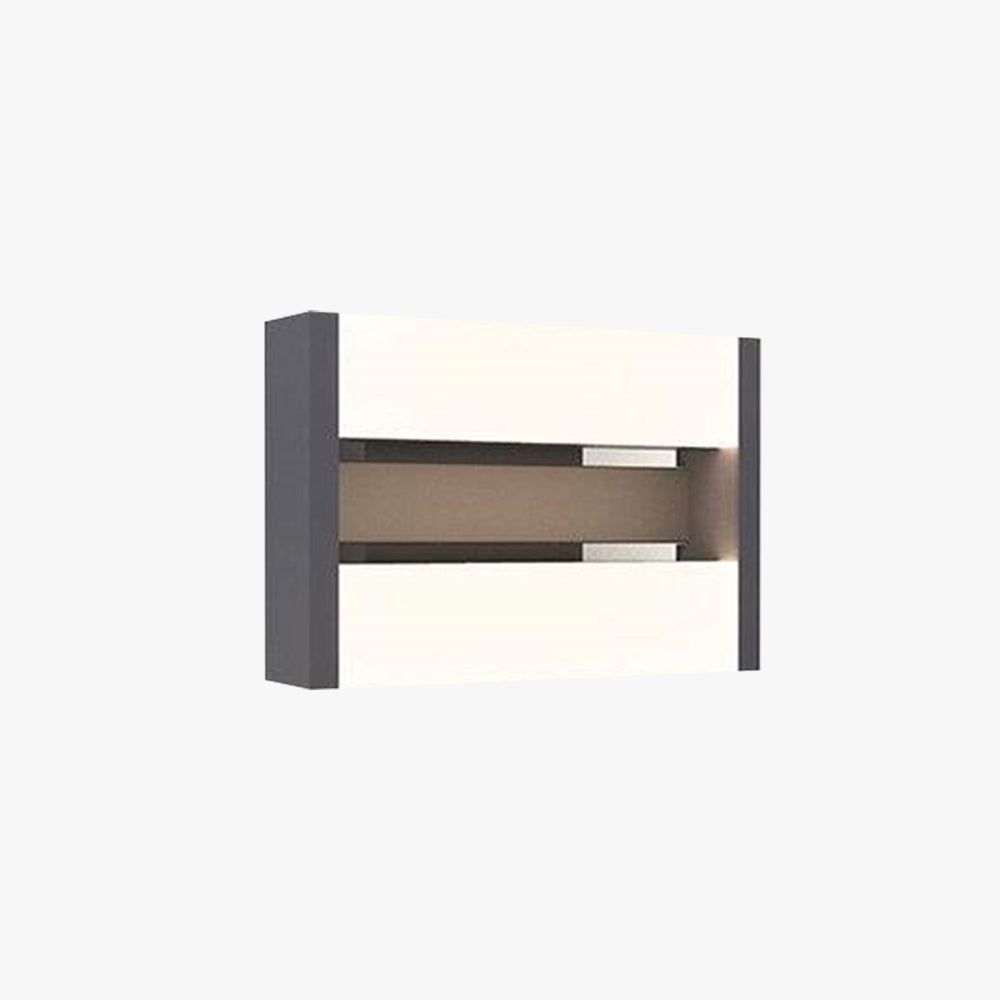 Black Metal IP65 Outdoor Rotatable Rectangular Wall Light