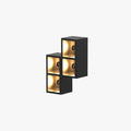 Outdoor Black Metal And Glass Modern Cube Wall Light