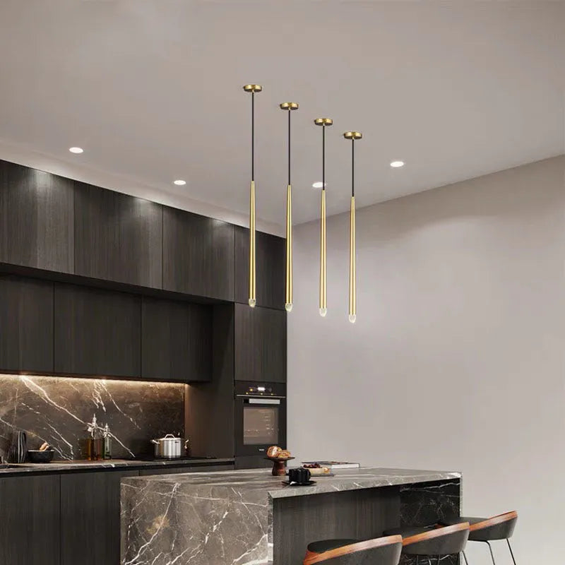Illumination Ample With Light Pendant Linear Gold