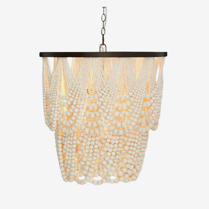 Subtle LED Glow Pendant Light With Boho Wood and Metal