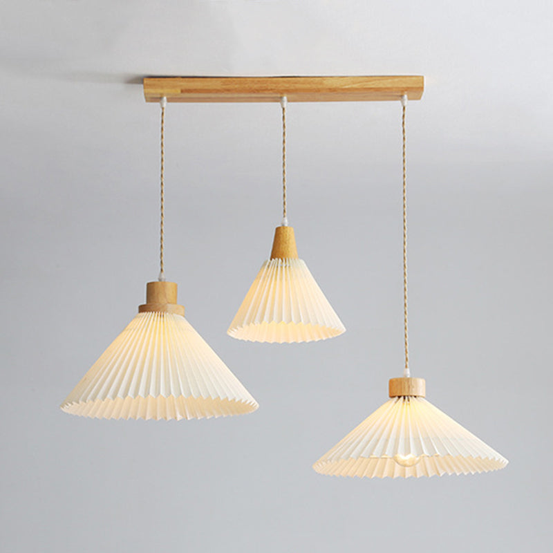Ambient Glow Wood Pendant Light Umbrella Shape