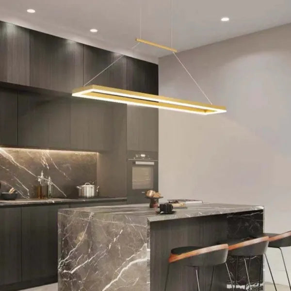 Ambient Glow Modern Rectangular Pendant Light
