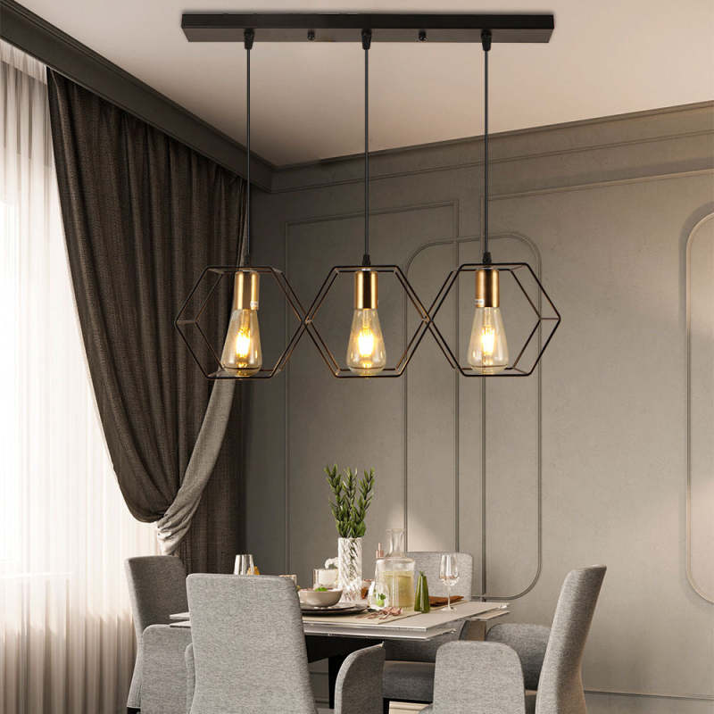 Rustic Geometric Black Finish Pendant Light For Ambient Glow
