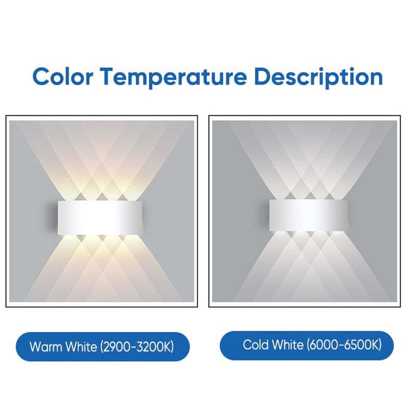 Metal Black And White Waterwave Finish Rectangular Outdoor Wall Light