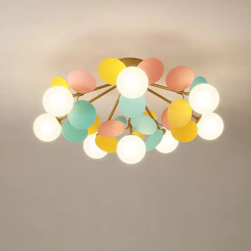 Colourful Contemporary Ceiling Light Acrylic Bubble Cluster