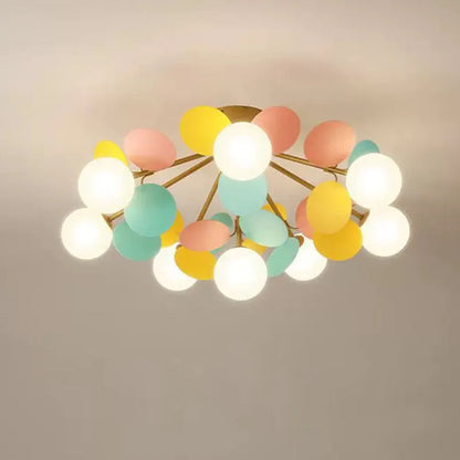 Colourful Contemporary Ceiling Light Acrylic Bubble Cluster