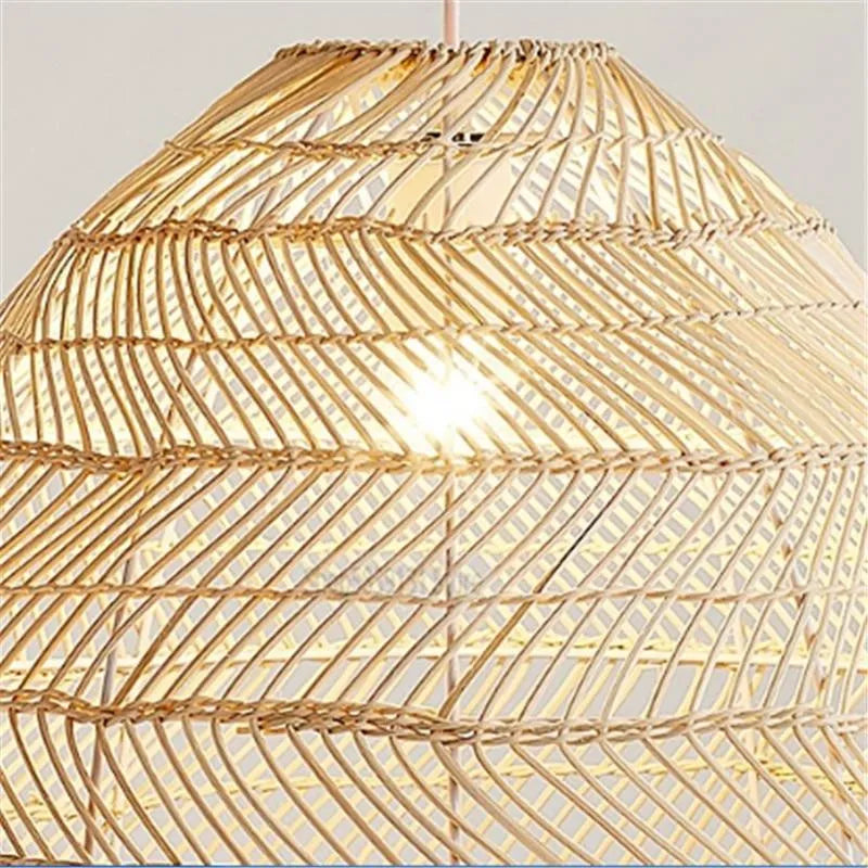 Natural Warmth Handcrafted Bamboo Rattan Pendant Light