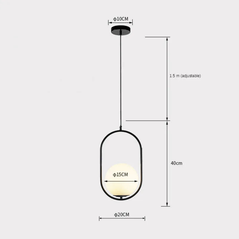 Glass And Metal Globe Pendant Light For Ambience Arisha