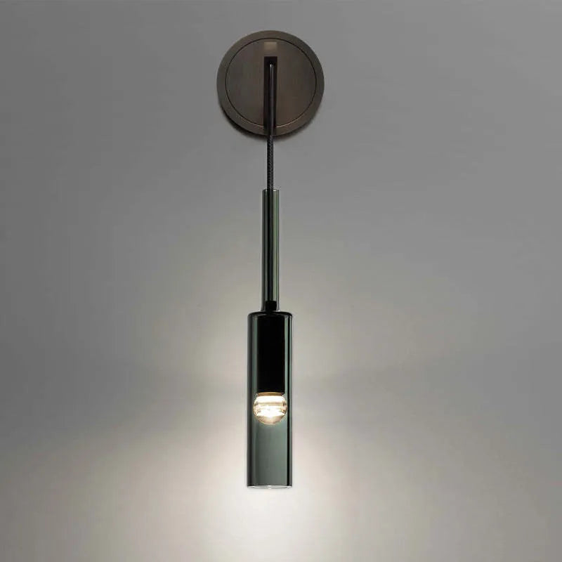 Warm Glow Pendant Wall Light With Premium Black Glass