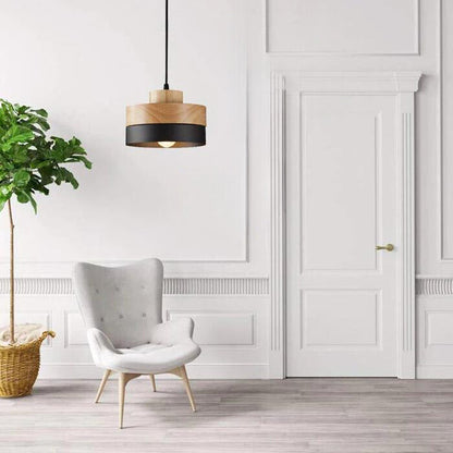 Wooden Minimalist Geometric Light Pendant For Living Rooms