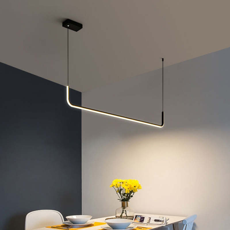 Black Gold Two Tone Finish Modern Linear Pendant Light