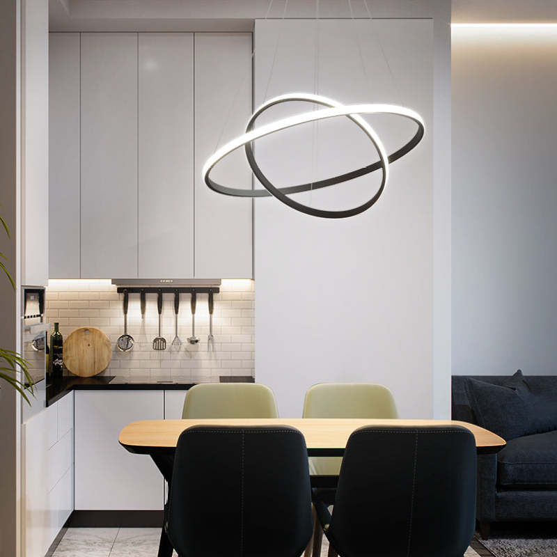 Adjustable Rings Dimmable Ring Pendant Light