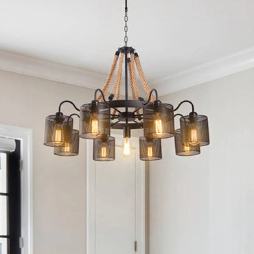 Vintage Lighting Rustic Rope Pendant Light