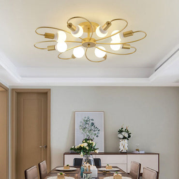 Metal Black Gold Glass Bubbles Flush Mount Ceiling Light Aurelia