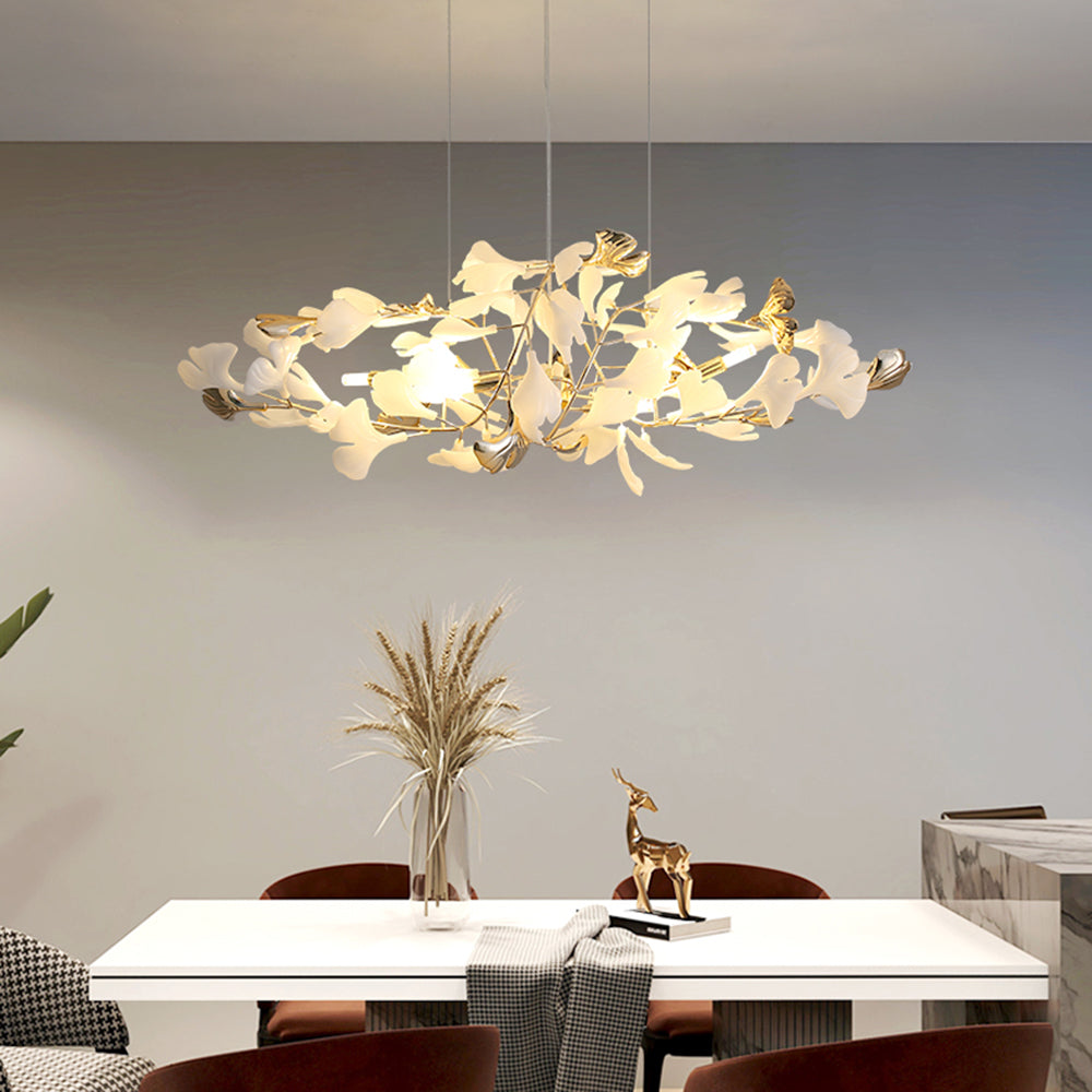Pendant Light With Warm Illumination Ginkgo Leaf