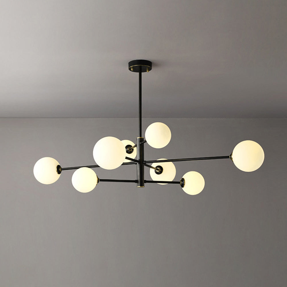 Pendant Light in Modern Copper and Black Glass Shade