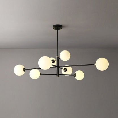 Pendant Light in Modern Copper and Black Glass Shade